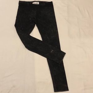 Black Acid Wash Leggings